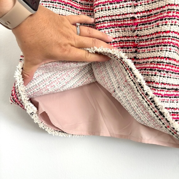 Rebecca Taylor Optic Tweed Sheath Dress & Jacket Outfit Set Candy Apple Red Sz 2 - Picture 6 of 15